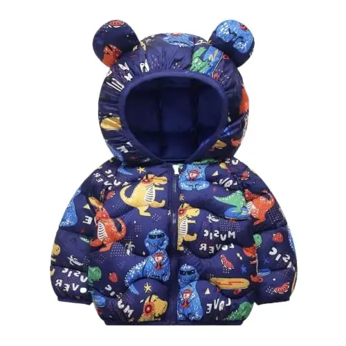 bebeone Toddler Winter Coats Puffer Padded Jacket Baby Boys Girls Bear Hoods Down Jacket Light Weight Infant Outerwear - 1