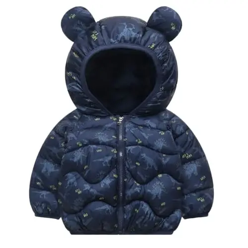 bebeone Toddler Winter Coats Puffer Padded Jacket Baby Boys Girls Bear Hoods Down Jacket Light Weight Infant Outerwear - 1