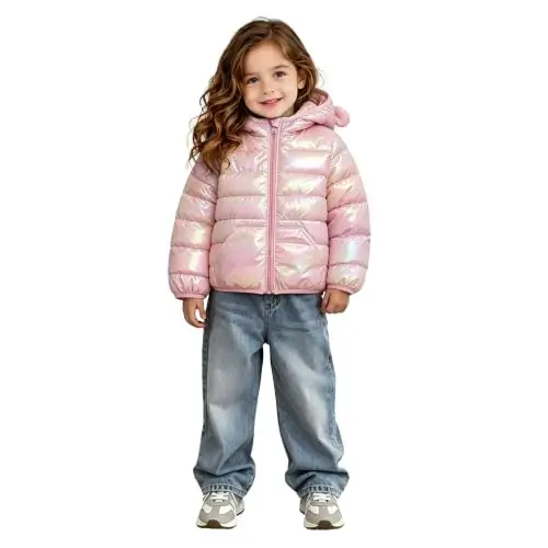 bebeone Toddler Winter Coats Puffer Padded Jacket Baby Boys Girls Bear Hoods Down Jacket Light Weight Infant Outerwear - 1
