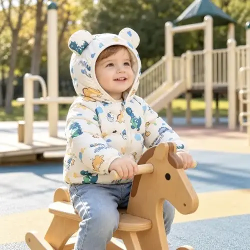 bebeone Toddler Winter Coats Puffer Padded Jacket Baby Boys Girls Bear Hoods Down Jacket Light Weight Infant Outerwear - bebeone (1)