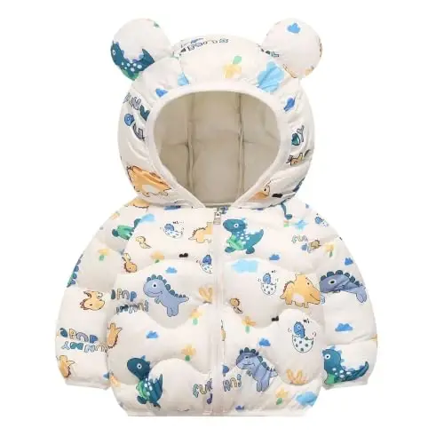 bebeone Toddler Winter Coats Puffer Padded Jacket Baby Boys Girls Bear Hoods Down Jacket Light Weight Infant Outerwear - 1