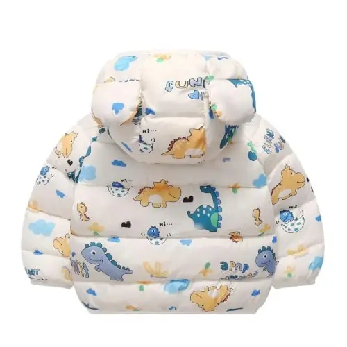bebeone Toddler Winter Coats Puffer Padded Jacket Baby Boys Girls Bear Hoods Down Jacket Light Weight Infant Outerwear - 4