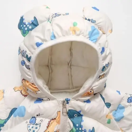bebeone Toddler Winter Coats Puffer Padded Jacket Baby Boys Girls Bear Hoods Down Jacket Light Weight Infant Outerwear - 5