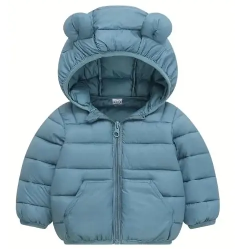 bebeone Toddler Winter Coats Puffer Padded Jacket Baby Boys Girls Bear Hoods Down Jacket Light Weight Infant Outerwear - 1