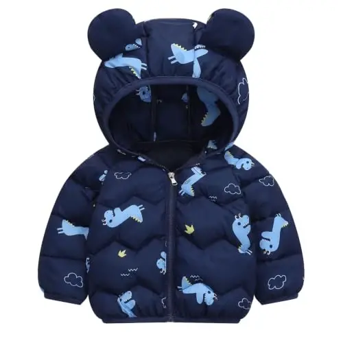 bebeone Toddler Winter Coats Puffer Padded Jacket Baby Boys Girls Bear Hoods Down Jacket Light Weight Infant Outerwear - 1