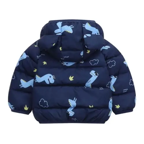 bebeone Toddler Winter Coats Puffer Padded Jacket Baby Boys Girls Bear Hoods Down Jacket Light Weight Infant Outerwear - 3