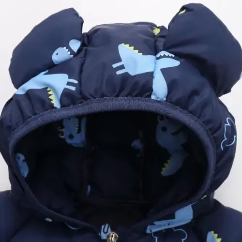 bebeone Toddler Winter Coats Puffer Padded Jacket Baby Boys Girls Bear Hoods Down Jacket Light Weight Infant Outerwear - 4