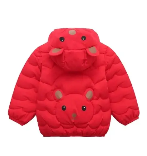 bebeone Toddler Winter Coats Puffer Padded Jacket Baby Boys Girls Bear Hoods Down Jacket Light Weight Infant Outerwear - bebeone (1)