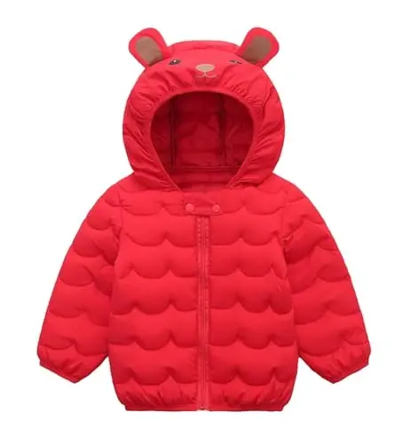 bebeone Toddler Winter Coats Puffer Padded Jacket Baby Boys Girls Bear Hoods Down Jacket Light Weight Infant Outerwear - 1