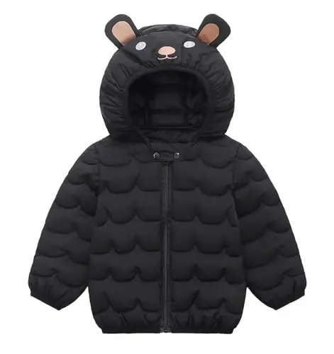 bebeone Toddler Winter Coats Puffer Padded Jacket Baby Boys Girls Bear Hoods Down Jacket Light Weight Infant Outerwear - 1