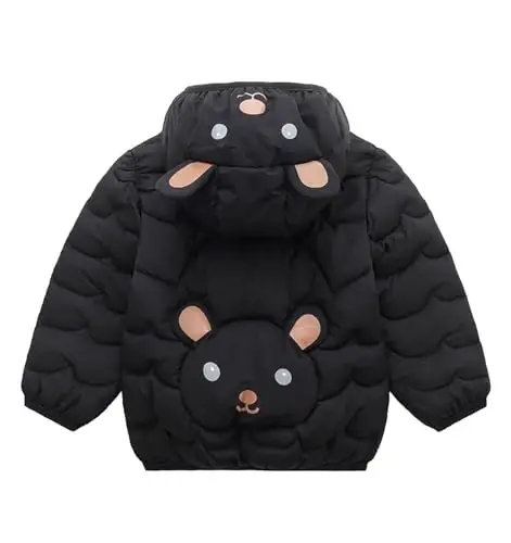 bebeone Toddler Winter Coats Puffer Padded Jacket Baby Boys Girls Bear Hoods Down Jacket Light Weight Infant Outerwear - 2