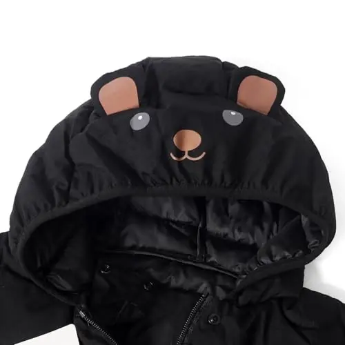 bebeone Toddler Winter Coats Puffer Padded Jacket Baby Boys Girls Bear Hoods Down Jacket Light Weight Infant Outerwear - 3