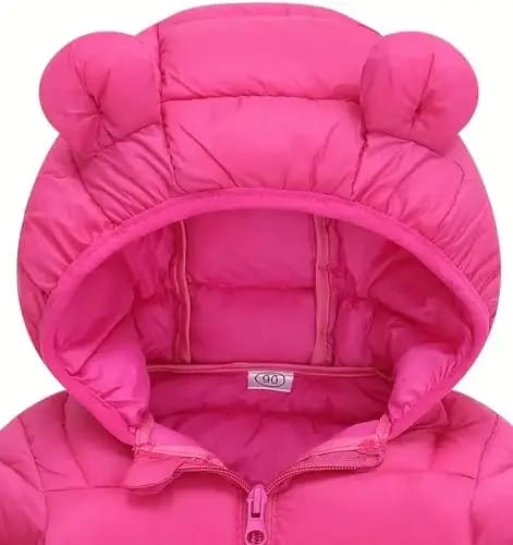 bebeone Toddler Winter Coats Puffer Padded Jacket Baby Boys Girls Bear Hoods Down Jacket Light Weight Infant Outerwear - 3