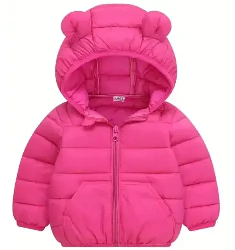 bebeone Toddler Winter Coats Puffer Padded Jacket Baby Boys Girls Bear Hoods Down Jacket Light Weight Infant Outerwear 