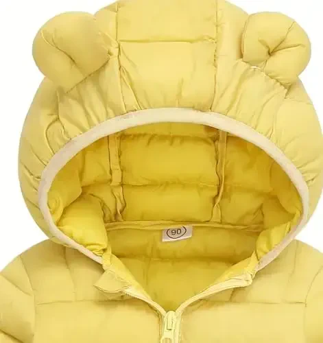 bebeone Toddler Winter Coats Puffer Padded Jacket Baby Boys Girls Bear Hoods Down Jacket Light Weight Infant Outerwear - 3