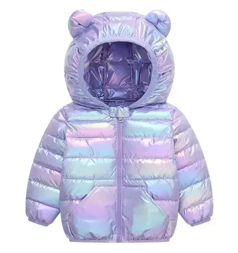 bebeone Toddler Winter Coats Puffer Padded Jacket Baby Boys Girls Bear Hoods Down Jacket Light Weight Infant Outerwear - 1