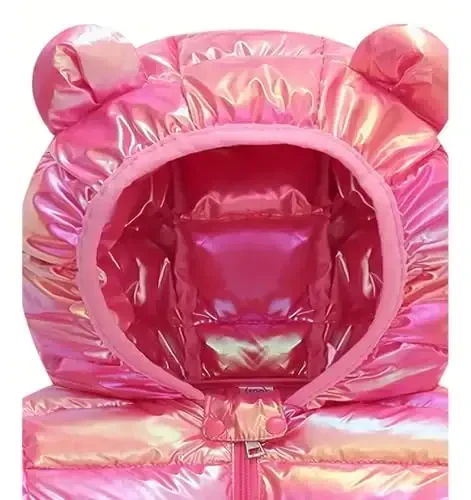 bebeone Toddler Winter Coats Puffer Padded Jacket Baby Boys Girls Bear Hoods Down Jacket Light Weight Infant Outerwear - 3