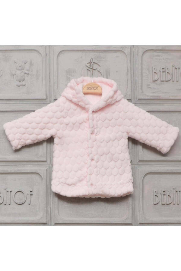 Bebitof Embossed Velboa Baby Hooded Jacket - 2