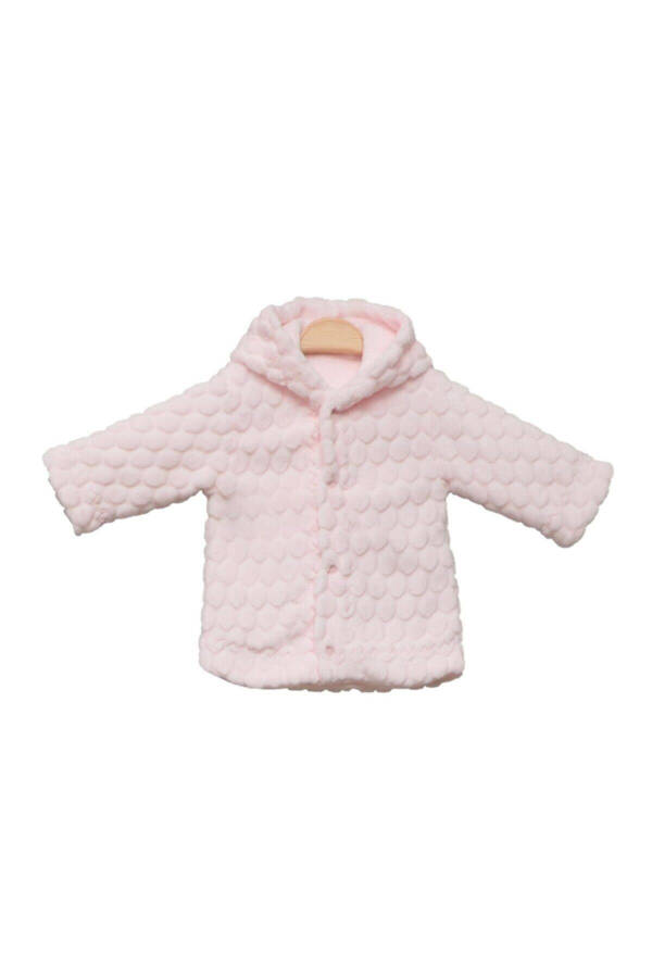 Bebitof Kapşonlu Velboa Bebek Hırkası 60012 - Pembe - 1