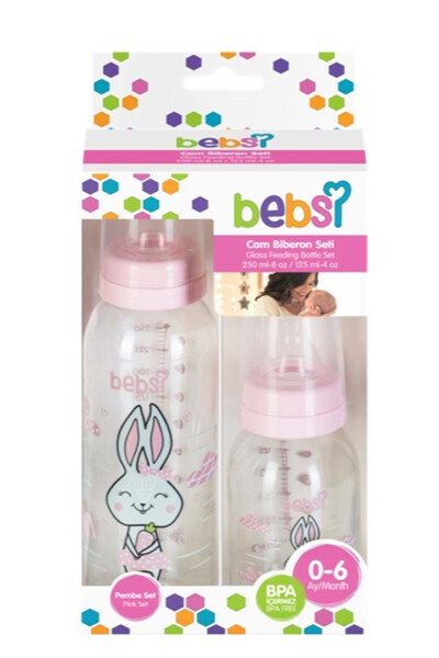 Bebsi Cam Biberon Seti Pembe 250 ml +125 ml - 2