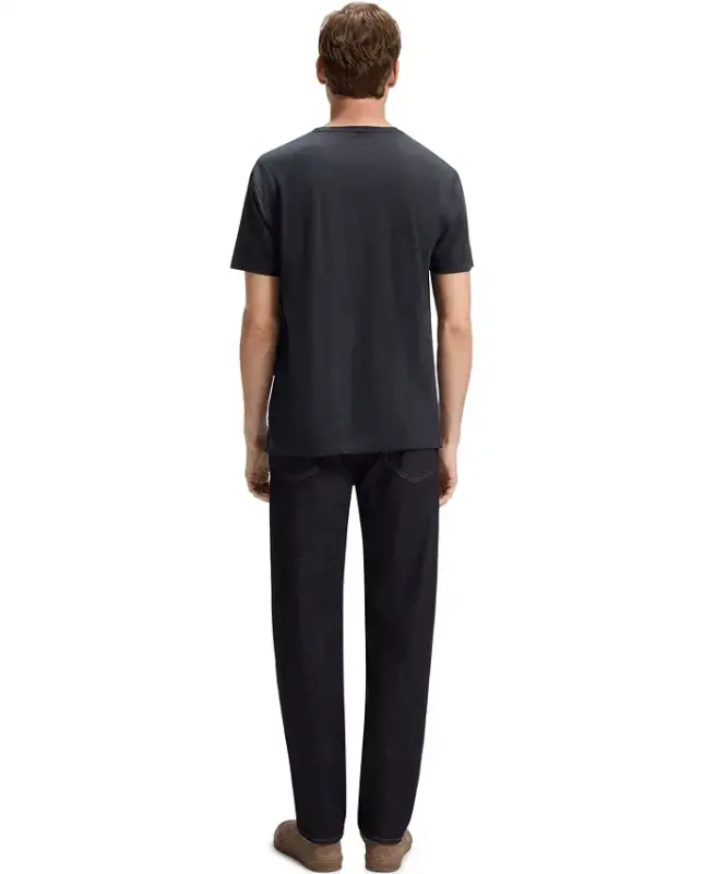 BECKHAM x BOSS Men's Soft Linen Regular-Fit T-Shirt - Dark Blue - 3