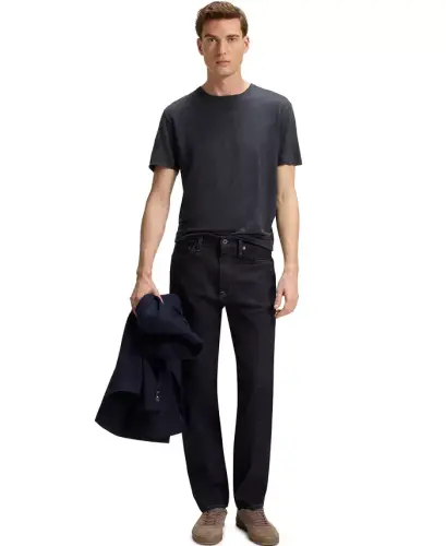 BECKHAM x BOSS Men's Soft Linen Regular-Fit T-Shirt - Dark Blue - 4