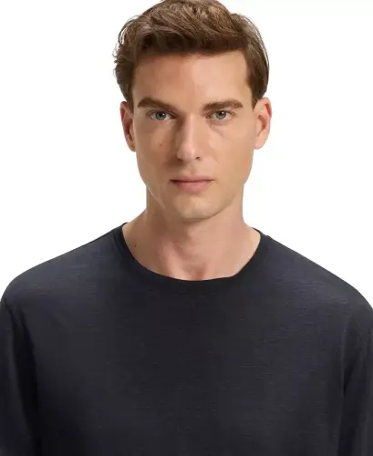 BECKHAM x BOSS Men's Soft Linen Regular-Fit T-Shirt - Dark Blue - 5