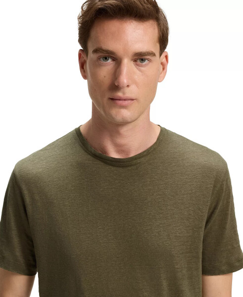 Hugo Boss BECKHAM x BOSS Men's Soft Linen Regular-Fit T-Shirt-Open Green - 5