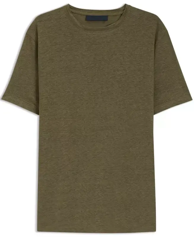 BECKHAM x BOSS Men's Soft Linen Regular-Fit T-Shirt - Open Green - 2