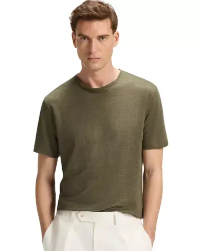 BECKHAM x BOSS Men's Soft Linen Regular-Fit T-Shirt 