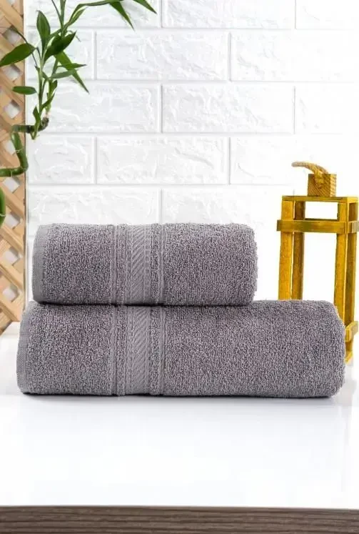 Bedding World Grey 2-Piece Towel Set - 1
