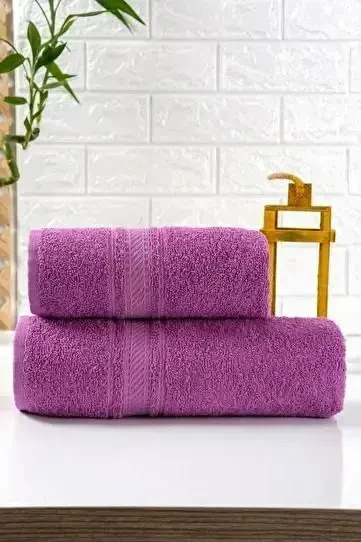 Bedding World Purple 2-Piece Towel Set - NEVRESIMDUNYASI