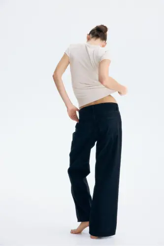 Bedene Oturan Mikrofiber Tişört-Açık bej - 3