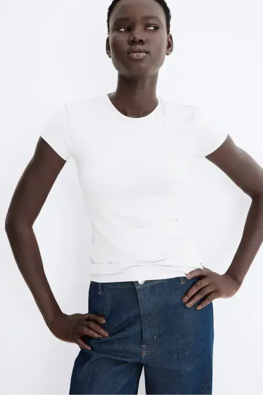 Bedene Oturan Tişört-Açık gri - 3