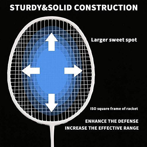 Бэдминтонная ракетка Senston, легкий набор бэдминтонных ракеток с 6 нейлоновыми воланчиками для улицы, дворов, тренажерного зала, упаковка из 4 штук - 14