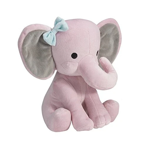 Bedtime Originals Twinkle Toes Pink Elephant Plush, Hazel, 1 Count (Pack of 1) - Bedtime (1)