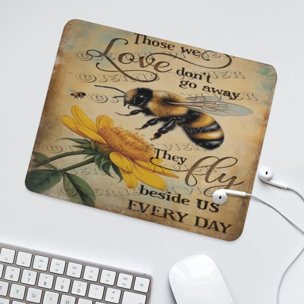 Bee Gaming Mouse Pad Custom, Simsiz Sichqoncha Stol Aksessuarlari uchun Vintaj Sichqoncha Padlari, Stol uchun Kichik Sichqoncha Padlari, Qaytmas Kauchuk Taglikli Tikilgan Chegara Sichqoncha Pad 10