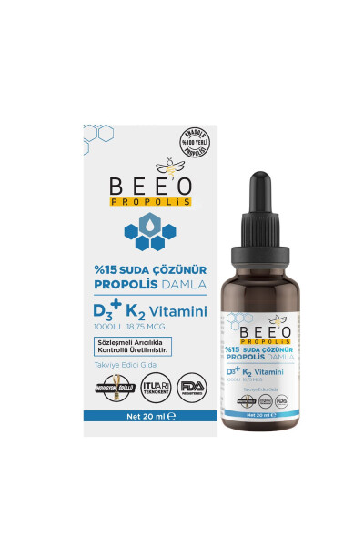 Bee O Up Propolis %15 D3 K2 Suda Çözünür Damla 20 ml - 1