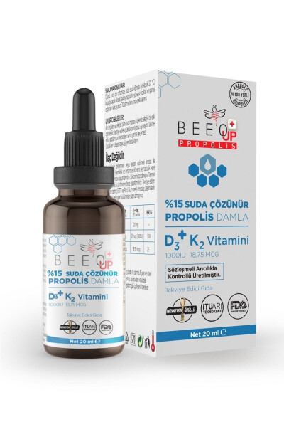 Bee O Up Propolis %15 D3 K2 Suda Çözünür Damla 20 ml - 2