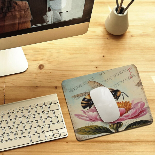 Bee Oyun Mouse Pad Özel, Kablosuz Fare için Bee Mouse Pad Masa Aksesuarları, Masa için Küçük Mouse Pad, Kaymaz Kauçuk Tabanlı Dikişli Kenarlı Mouse Pad 10