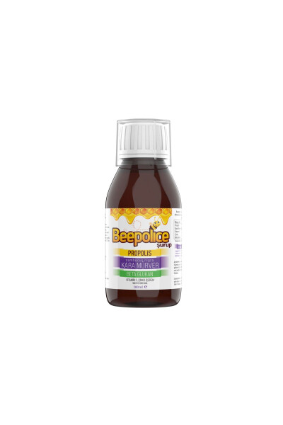 BEE POLİCE PROPOLIS ELDERBERRY BETA GLUCAN VITAMIN C ZINC SUPPLEMENTARY FOOD 100 ML SYRUP - 4