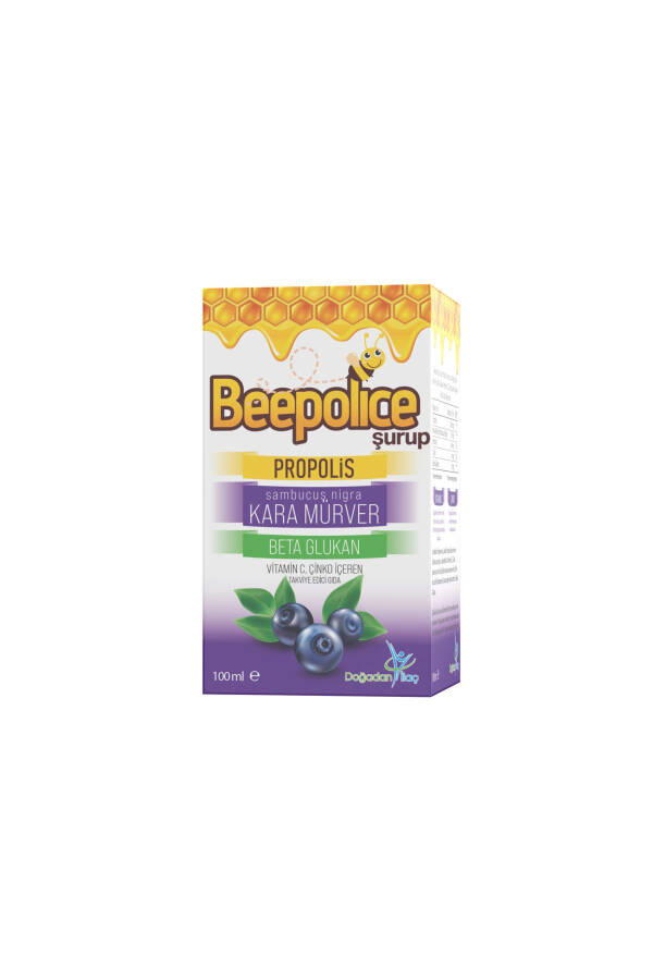 BEE POLİCE PROPOLİS KARA MÜRVER BETA GLUKAN C VİTAMİNİ ÇİNKO İÇEREN TAKVİYE EDİCİ GIDA 100 ML ŞURUP - 3