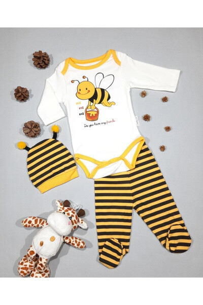 Bee Themed 3-Piece Baby Set Bodysuit Hospital Outfit - MINIBIRD BABY