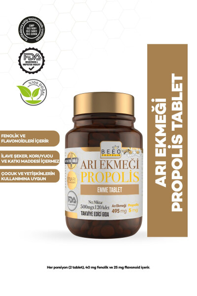 Bee'o Up Arı Ekmeği Propolis Emme Tableti 500mgx120 Adet - 4