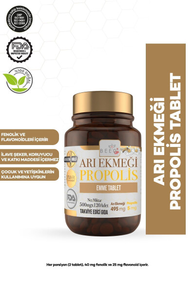 Bee'o Up Bee Bread Propolis Lozenges 500mgx120 Pieces - 5