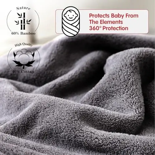BEFACL 2 Pack Baby Towels with Hood and 5 Baby Washcloths, for Newborn Unisex, 31.5x31.5 in Ultra Absorbent Soft Hooded Bath Towel Set Gift for Boys Girls, Babies, Infant, Toddler, Newborn Essential - 2