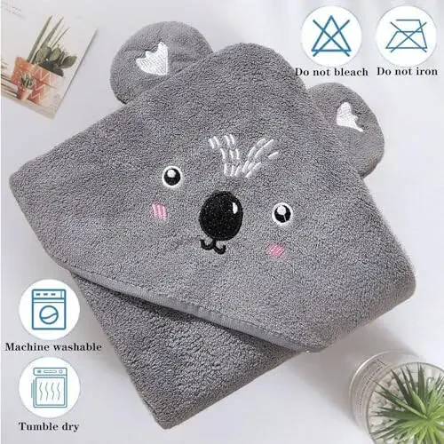 BEFACL 2 Pack Baby Towels with Hood and 5 Baby Washcloths, for Newborn Unisex, 31.5x31.5 in Ultra Absorbent Soft Hooded Bath Towel Set Gift for Boys Girls, Babies, Infant, Toddler, Newborn Essential - 21