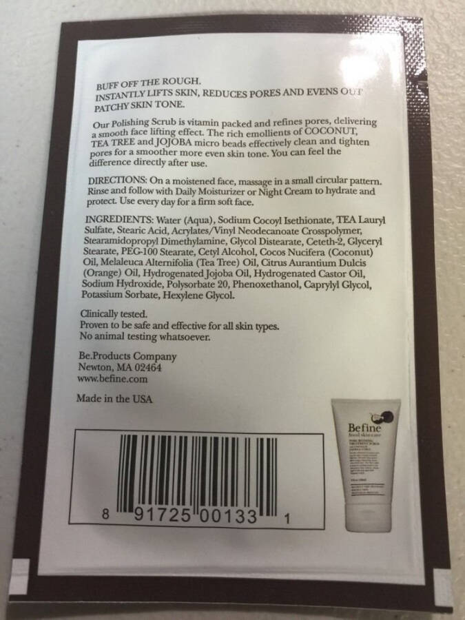 Befine Food Skin Care Pore Refining Treatment Scrub 0.34 fl oz - 2