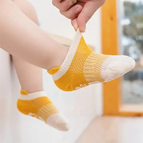 BEHELE Baby Grip Socks Toddler Non Slip Thin Mesh Infant Pointelle Eyelet Socks Unisex Girl Boy No Show Floor Ankle Socks - MODAZONE (1)
