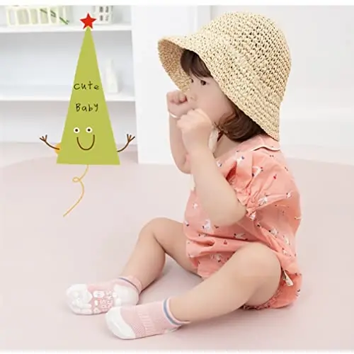 BEHELE Baby Grip Socks Toddler Non Slip Thin Mesh Infant Pointelle Eyelet Socks Unisex Girl Boy No Show Floor Ankle Socks - 2